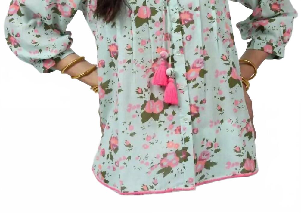 NEW IVY JANE tuck and flow top in aqua